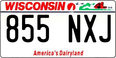 WI license plate 855NXJ