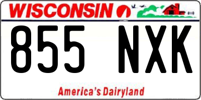 WI license plate 855NXK