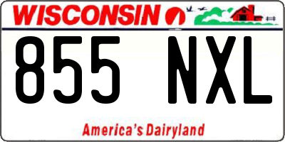 WI license plate 855NXL