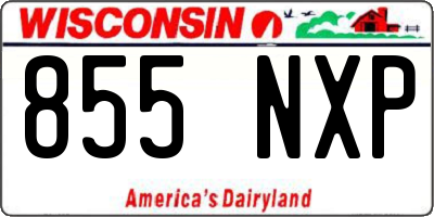 WI license plate 855NXP