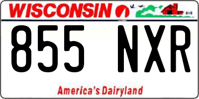 WI license plate 855NXR