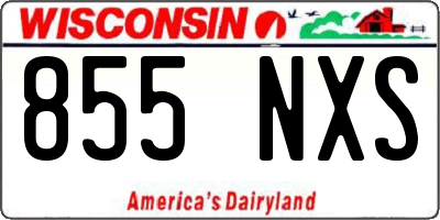 WI license plate 855NXS