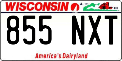 WI license plate 855NXT