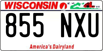 WI license plate 855NXU