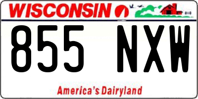 WI license plate 855NXW