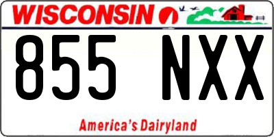 WI license plate 855NXX