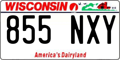 WI license plate 855NXY