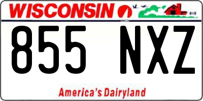 WI license plate 855NXZ