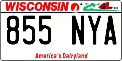 WI license plate 855NYA