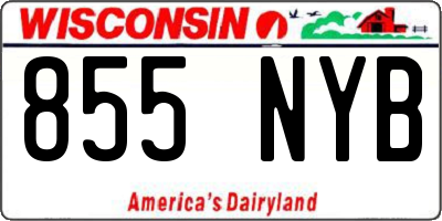 WI license plate 855NYB