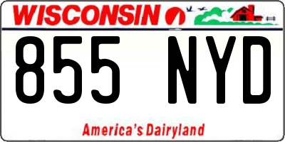 WI license plate 855NYD