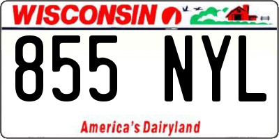 WI license plate 855NYL