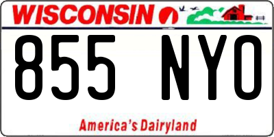 WI license plate 855NYO