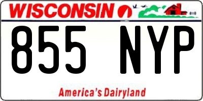 WI license plate 855NYP