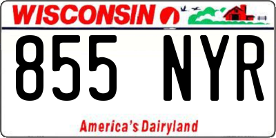 WI license plate 855NYR