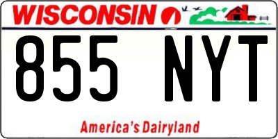 WI license plate 855NYT