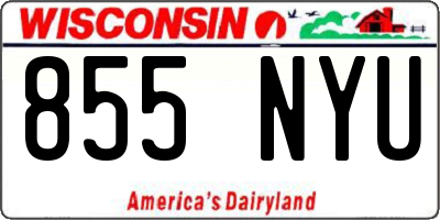 WI license plate 855NYU