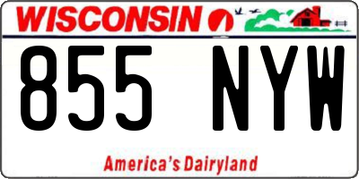 WI license plate 855NYW