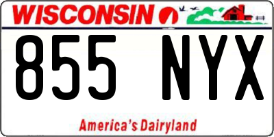 WI license plate 855NYX