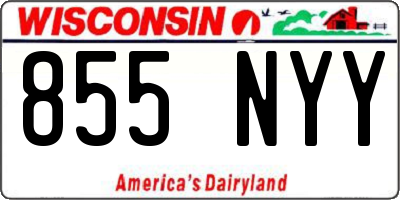 WI license plate 855NYY