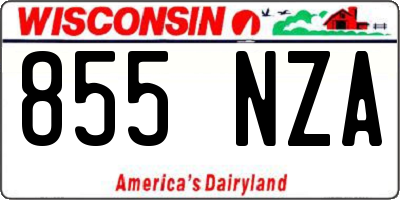 WI license plate 855NZA