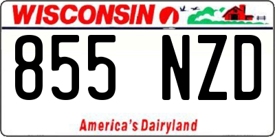 WI license plate 855NZD