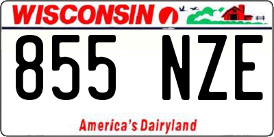WI license plate 855NZE