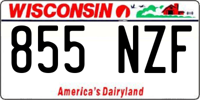 WI license plate 855NZF