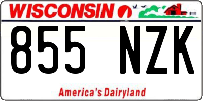 WI license plate 855NZK