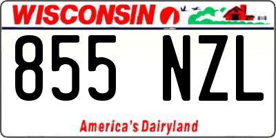 WI license plate 855NZL