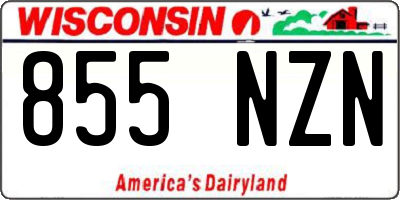 WI license plate 855NZN