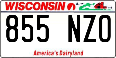 WI license plate 855NZO