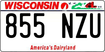 WI license plate 855NZU