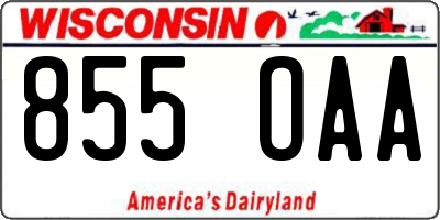 WI license plate 855OAA