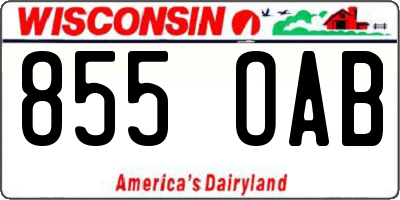 WI license plate 855OAB