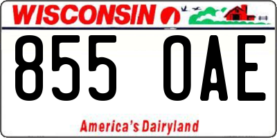 WI license plate 855OAE