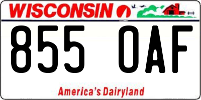 WI license plate 855OAF