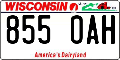 WI license plate 855OAH