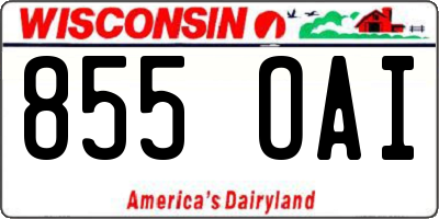 WI license plate 855OAI