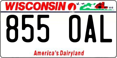 WI license plate 855OAL