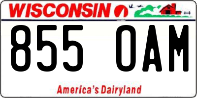 WI license plate 855OAM