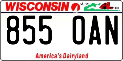 WI license plate 855OAN