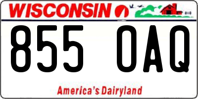WI license plate 855OAQ