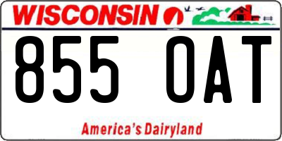 WI license plate 855OAT