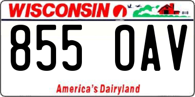 WI license plate 855OAV