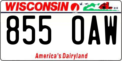 WI license plate 855OAW