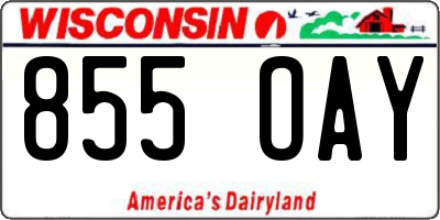 WI license plate 855OAY