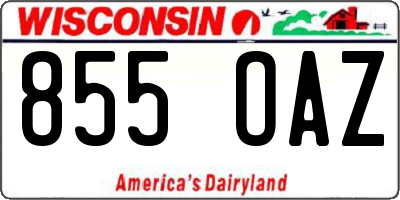 WI license plate 855OAZ