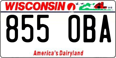 WI license plate 855OBA
