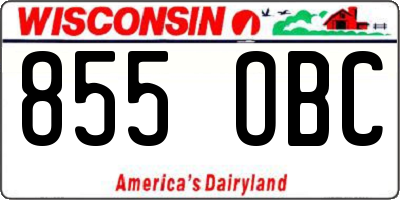 WI license plate 855OBC